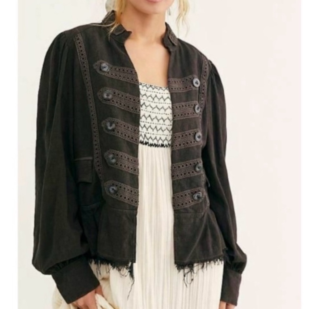Free People Black Utility Jacket